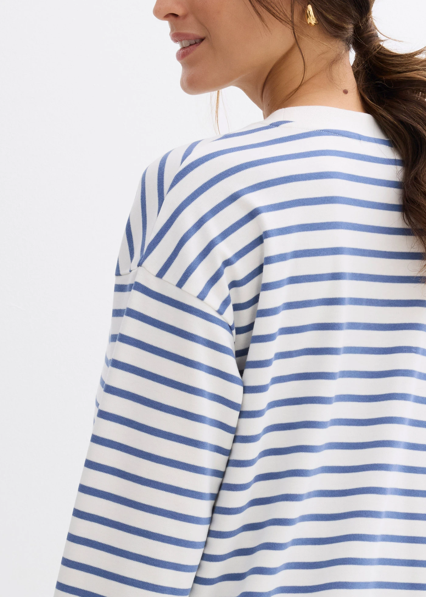 Těhotenské a kojici triko 2 v 1, z čisté bavlny • přírodní bílo-džínově modrá s proužky • bonprix obchod