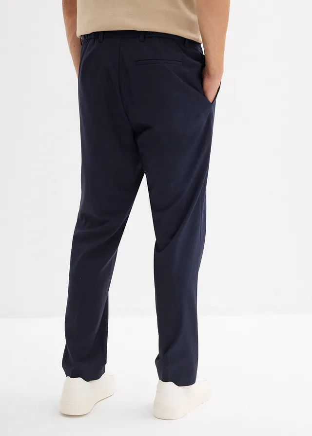 Pantalon, relaxed fit, Kleur: donkerblauw gemêleerd