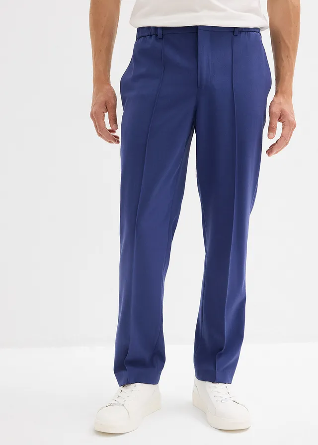 Stretch pantalon, regular fit, Kleur: middernachtblauw