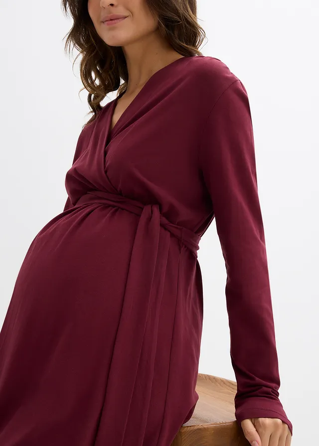 Robe fluide pour la grossesse et l’allaitement • bordeaux • product-page.page-title-suffix