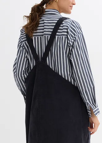 Těhotenské šaty z bavlněného manšestru se strečem, s laclem • tmavě šedá • bonprix obchod