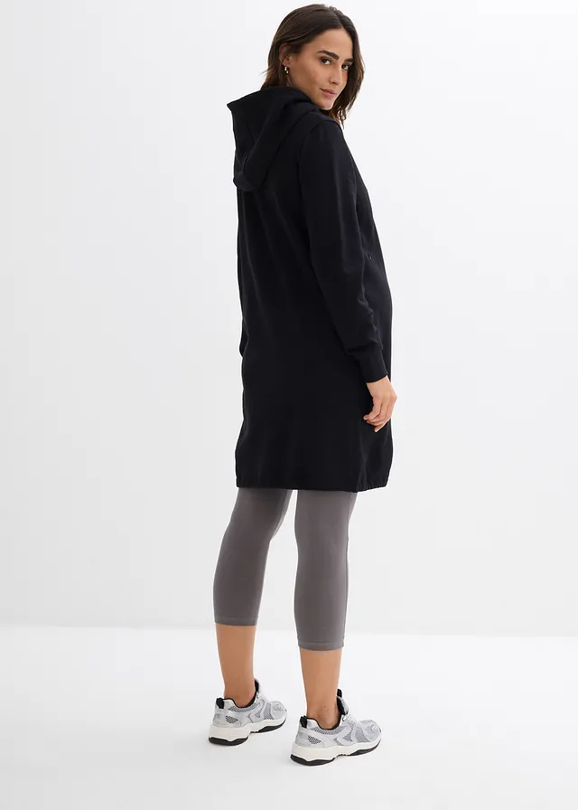 Robe de grossesse et d’allaitement en molleton de coton • noir • product-page.page-title-suffix