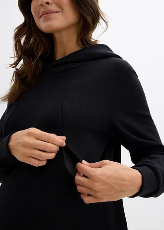 Kismama ruha és szoptatós szabadidős ruha bio-pamutból • fekete • bonprix áruház