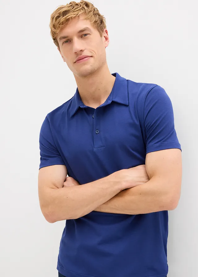 Stretch poloshirt, slim fit • middernachtblauw • bonprix online shop