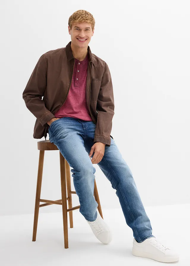 Regular fit stretch jeans, straight • blauw denim used • product-page.page-title-suffix