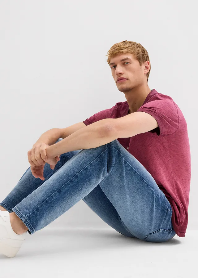 Regular fit stretch jeans, straight • blauw denim used • product-page.page-title-suffix