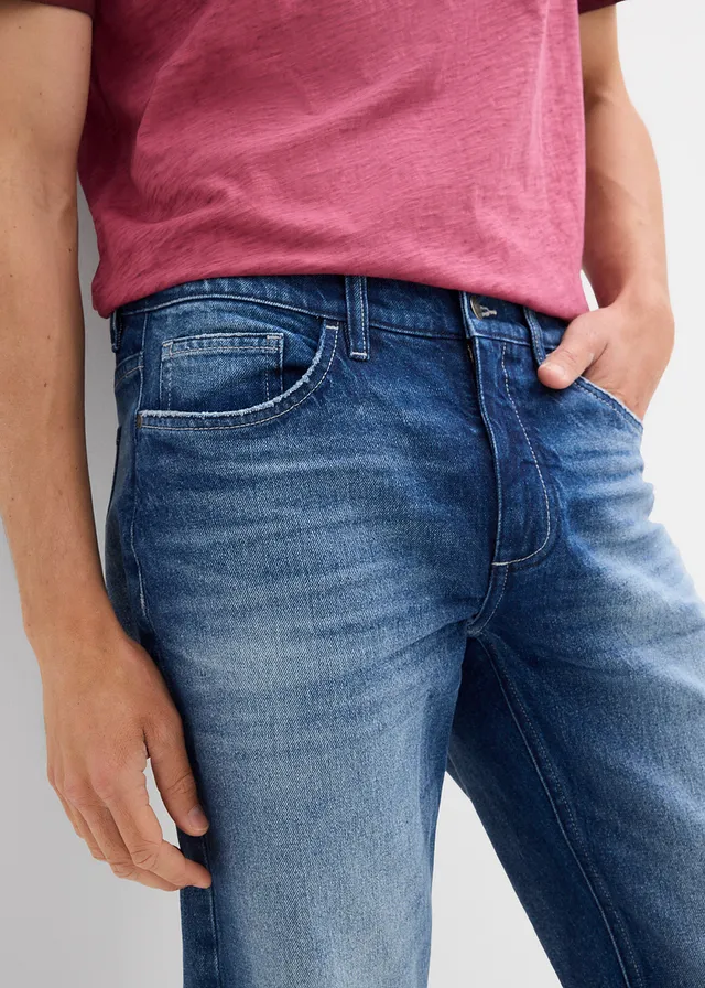 Regular fit stretch jeans, straight • blauw denim used • product-page.page-title-suffix