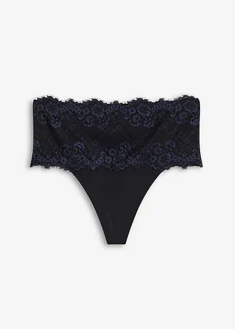 Corrigerende slip met kant, medium corrigerend, Kleur: zwart