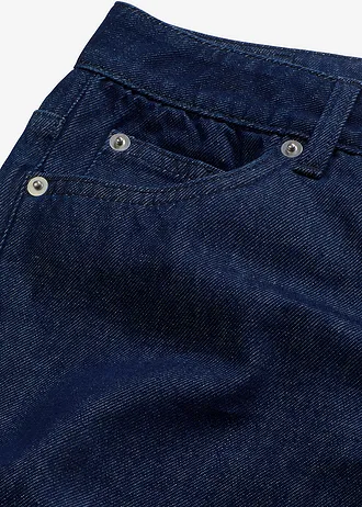 Straight farmer, Mid Waist • mélykék denim, mosatlan • bonprix áruház