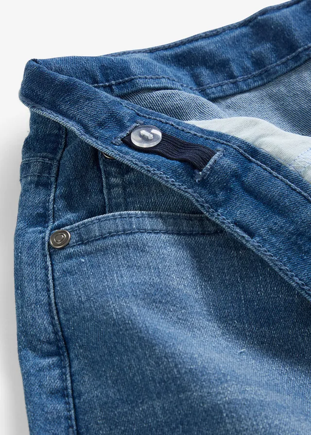 Loose fit stretch jeans, straight, met verstelbare band • blauw denim • product-page.page-title-suffix