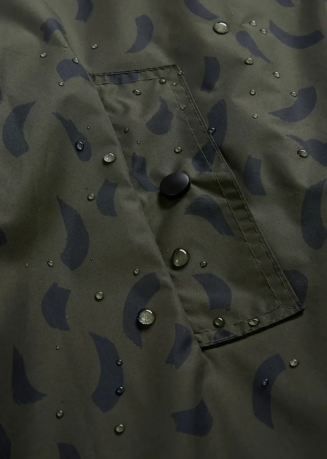 Cape de pluie imperméable pour la grossesse avec empiècement de portage avec pochette • olive profond-noir • product-page.page-title-suffix