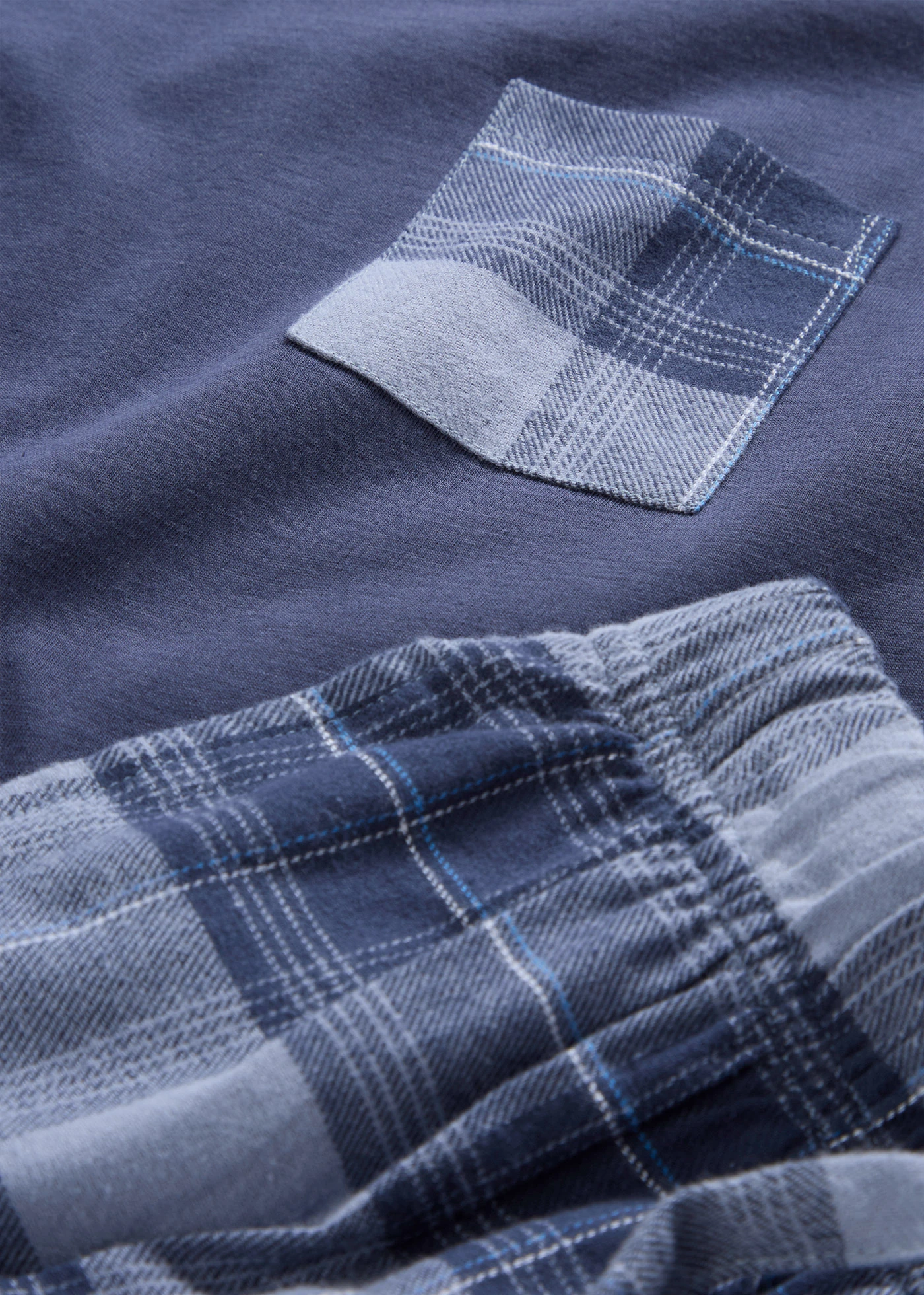 Férfi pizsama flanel nadrággal és puha pamutból • sötétkék/kockás • bonprix áruház