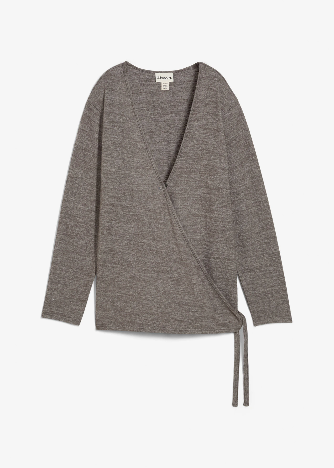 Gilet cache-cœur aspect maille • anthracite chiné • Boutique bonprix