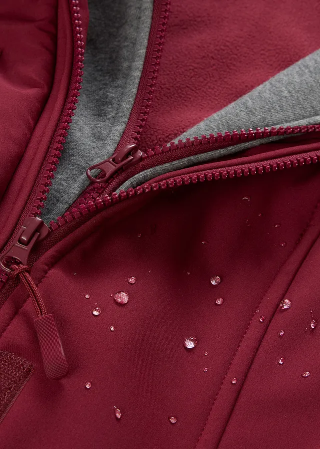 Veste longue en softshell déperlant, style 2 en 1 • bordeaux • product-page.page-title-suffix