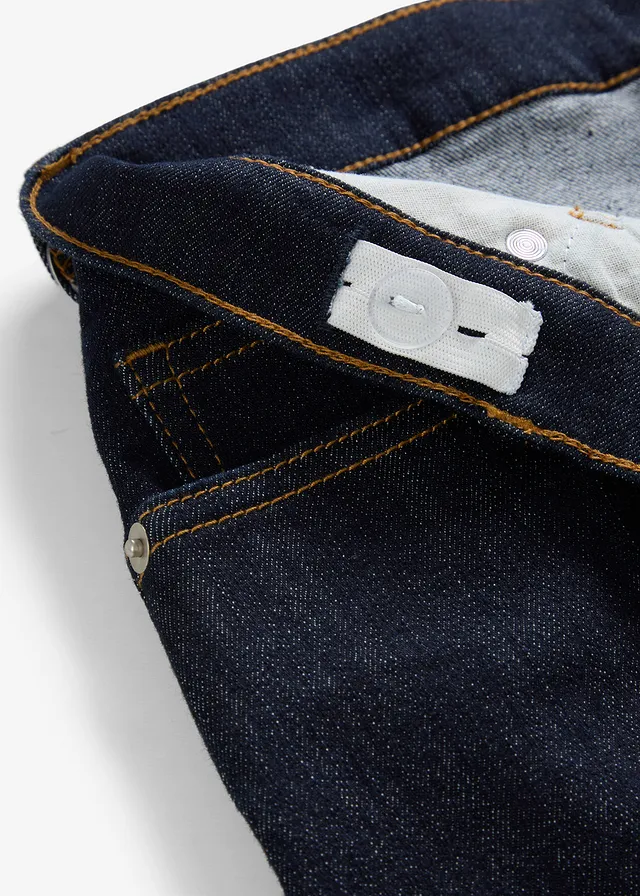Loose fit stretch jeans met verstelbare band, straight • donkerblauw denim • product-page.page-title-suffix