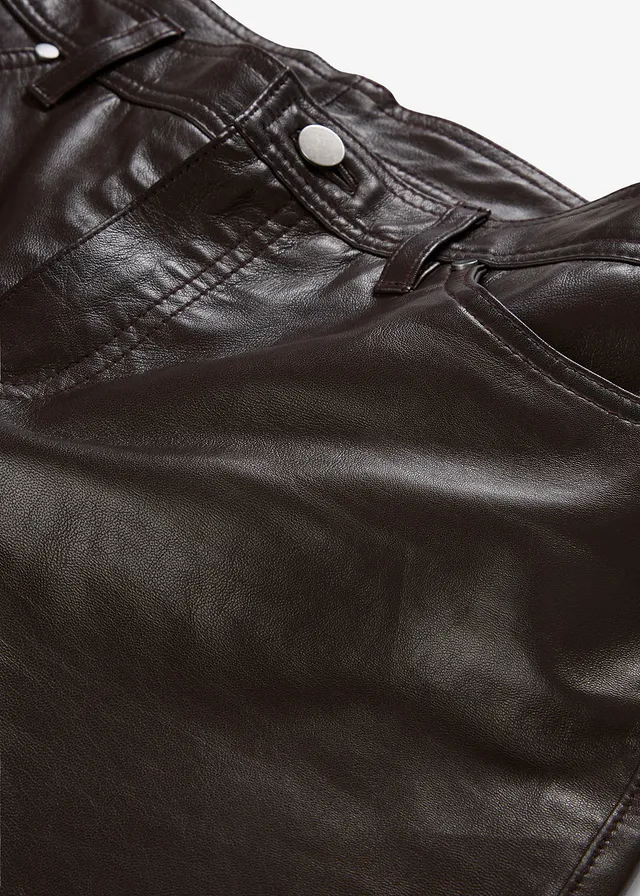 Pantalon en cuir d’agneau nappa • marron foncé • product-page.page-title-suffix