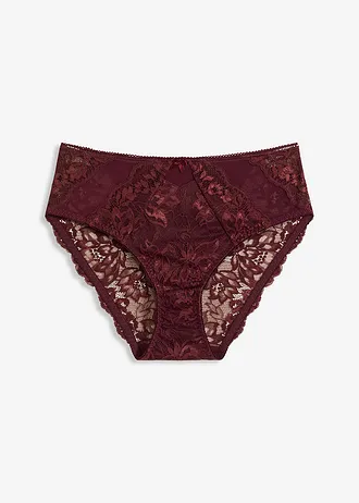 Maxikalhotky s jemnou krajkou • vínová • bonprix obchod