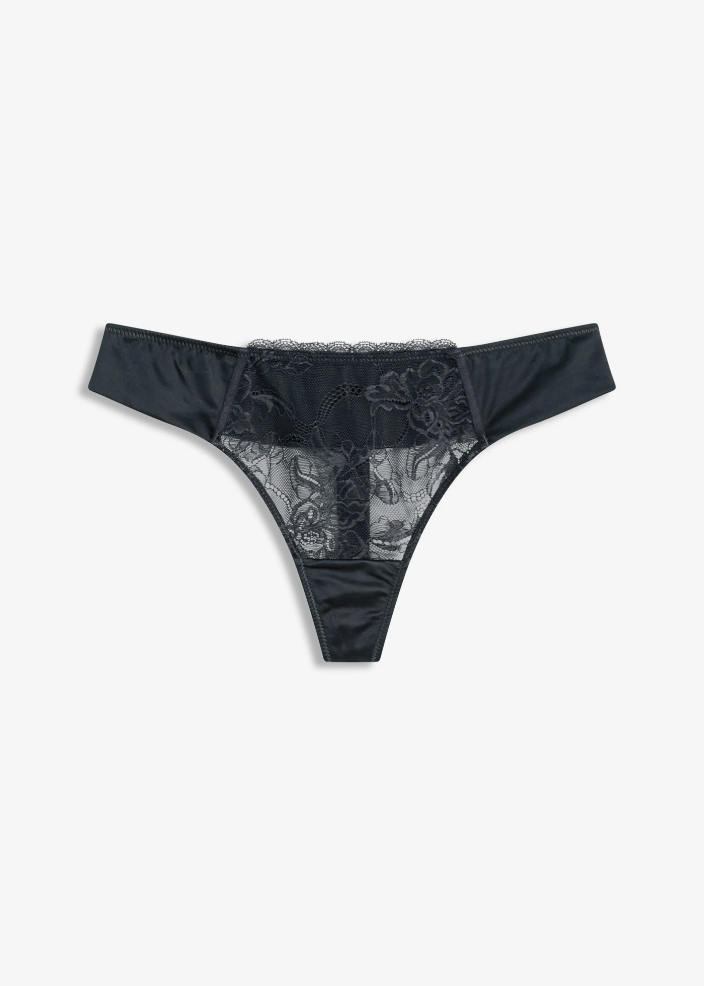 Kalhotky tanga s jemnou krajkou a lesklým efektem • intenzivní modrá • bonprix obchod