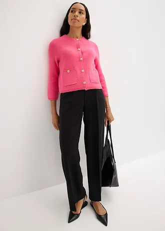 Pletený kabátek z bavlny • pink • bonprix obchod