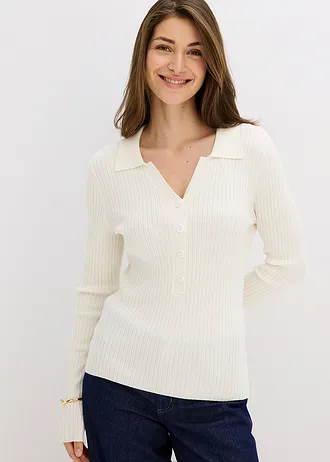 Pull doux en fine maille, viscose majoritaire • ecru • Boutique bonprix