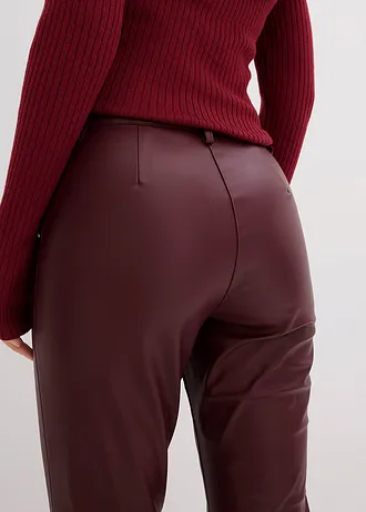 Pantalon flare enduit • prune foncé • Boutique bonprix