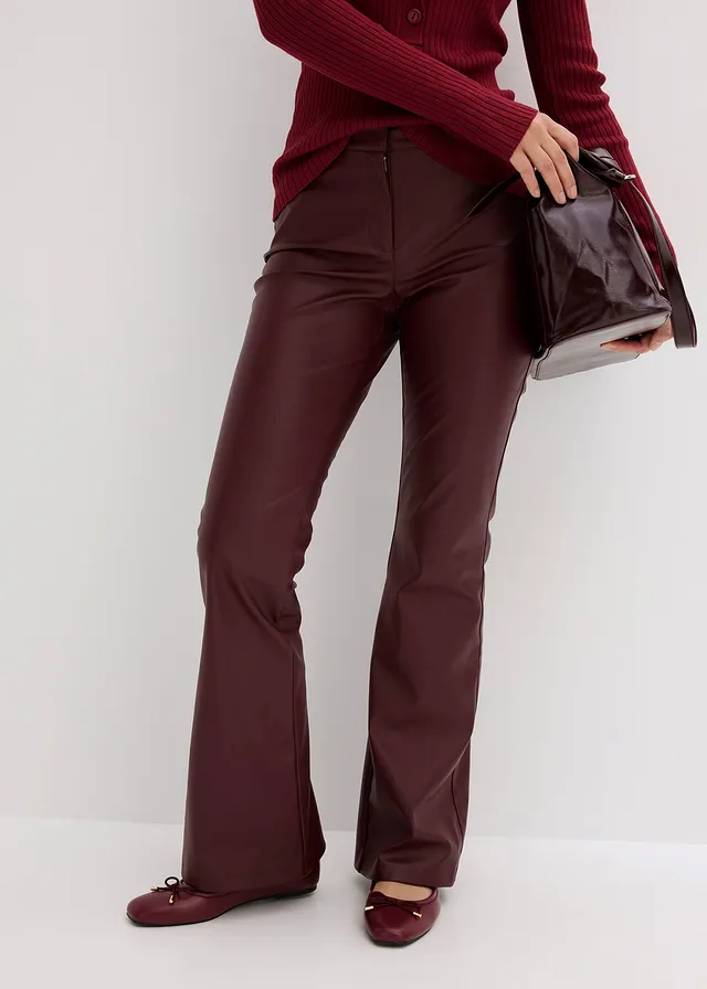 Pantalon flare enduit • prune foncé • product-page.page-title-suffix