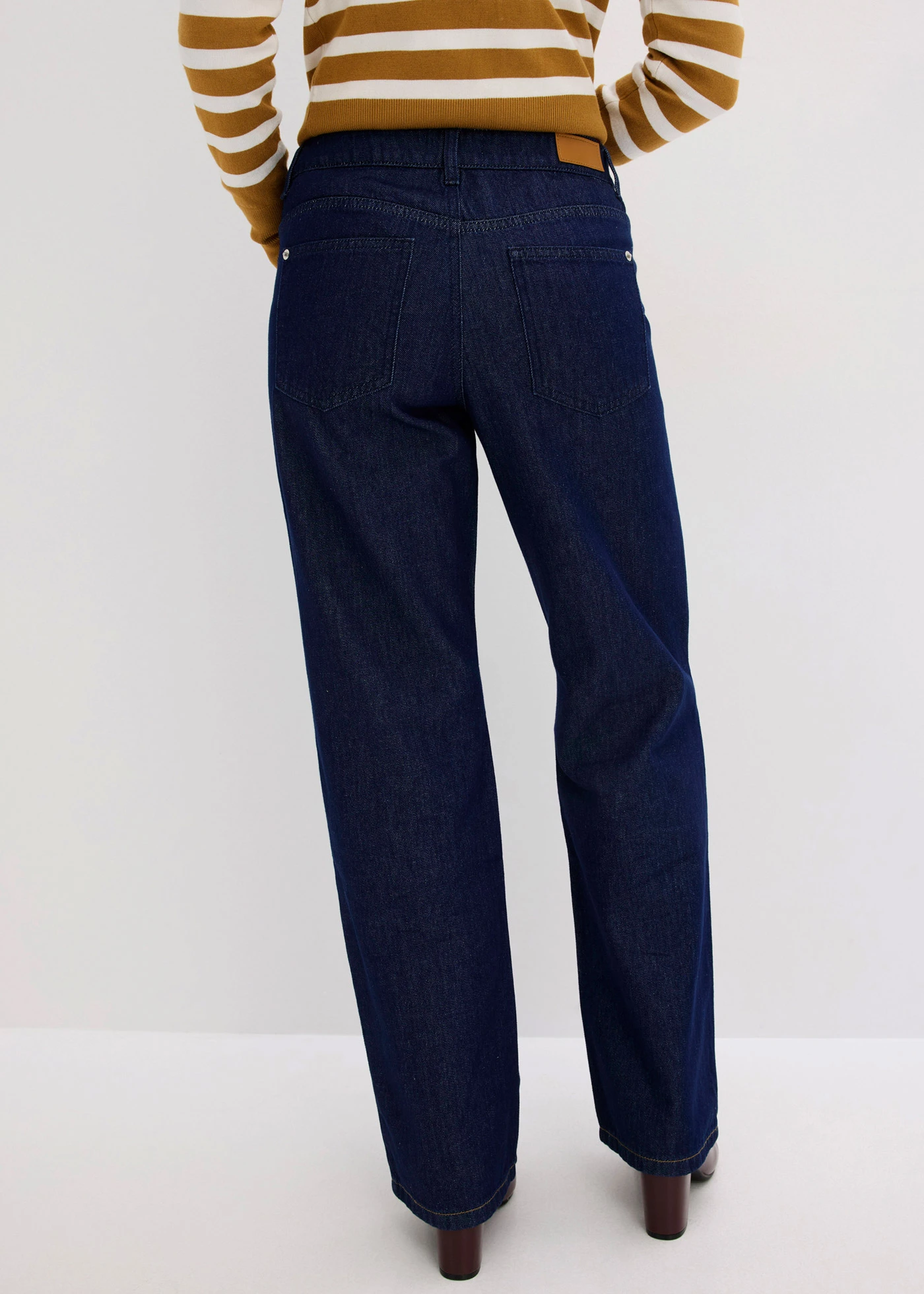 Džíny Straight, Mid Waist • tmavě modrý denim nesepraný • bonprix obchod