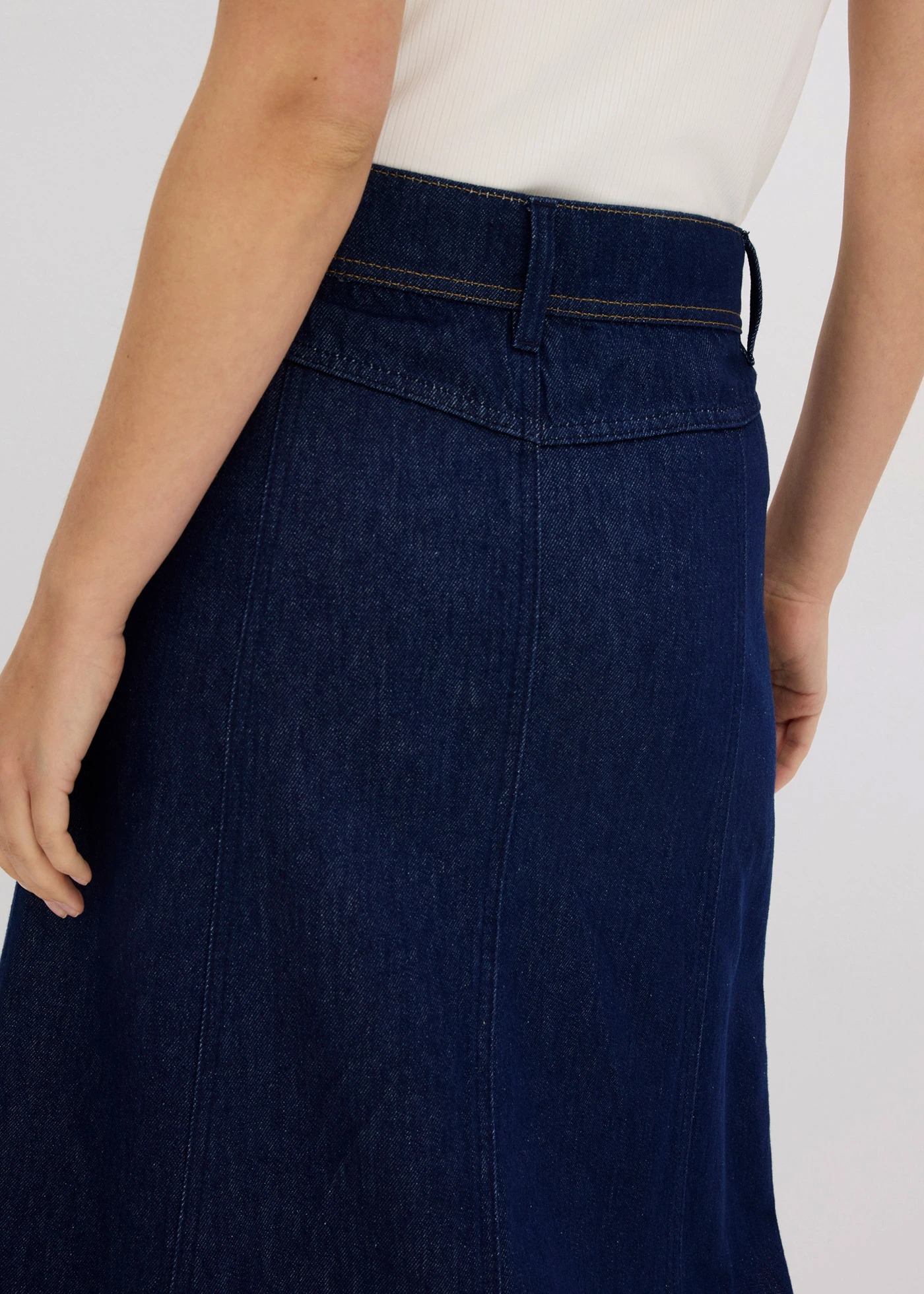 Džínová midi sukně • sytě modrý denim unwashed • bonprix obchod