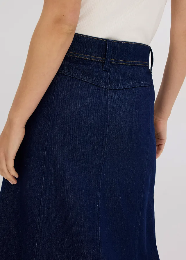 Jupe midi en jean • bleu foncé denim brut • product-page.page-title-suffix