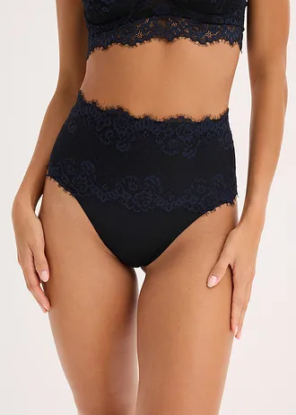 Corrigerende slip met kant, medium corrigerend, Kleur: zwart