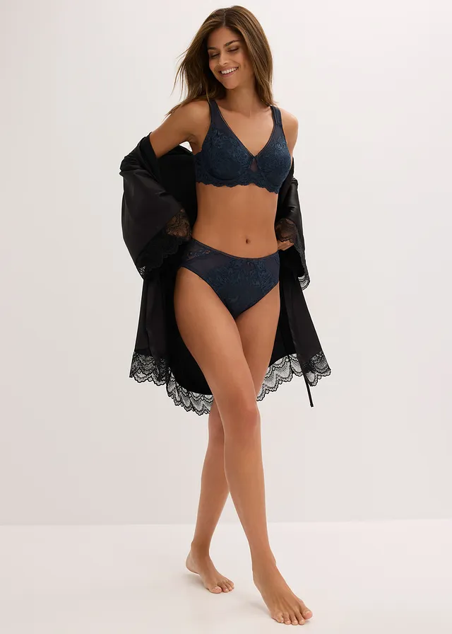 Soutien-gorge minimiseur à bretelles rembourrées, Couleur: bleu foncé