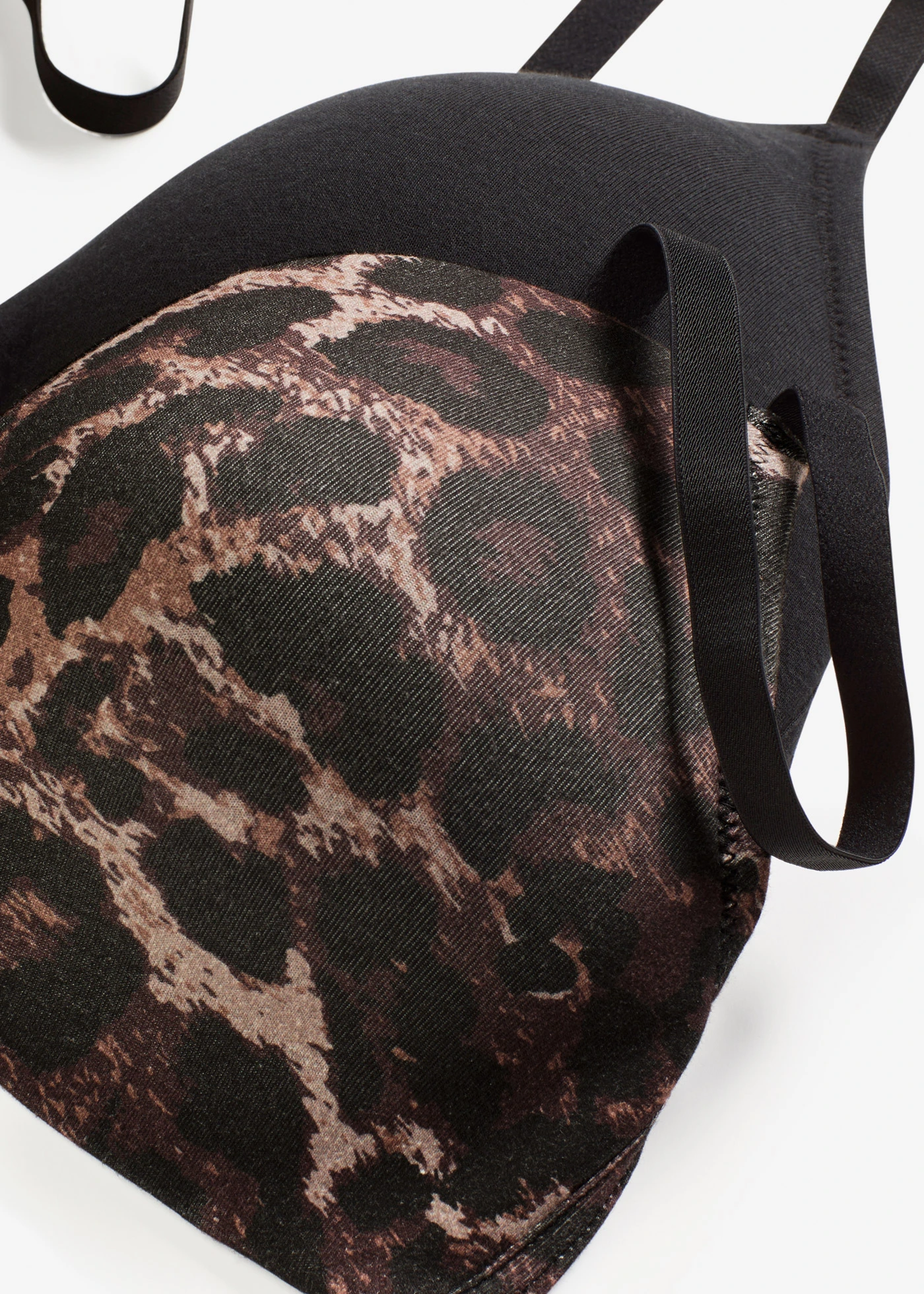 Vyztužená podprsenka bez kostic, s obsahem bavlny (2 ks v balení) • leopardí potisk + černá • bonprix obchod