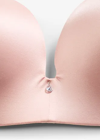 Vyztužená podprsenka bez kostic, z lesklého materiálu • světle růžová • bonprix obchod