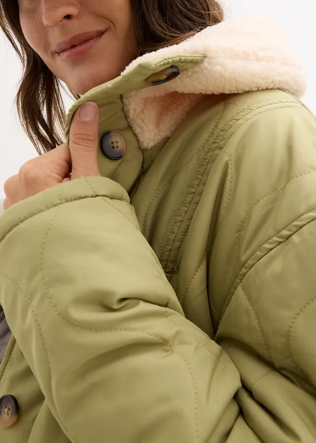 Légère veste de grossesse et de portage 3-en-1 avec doublure sherpa • kaki olive • product-page.page-title-suffix