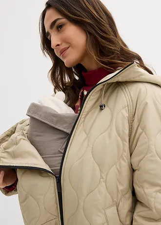 Těhotenský a nosicí prošívaný kabát 3 v 1 • matně rákosová • bonprix obchod