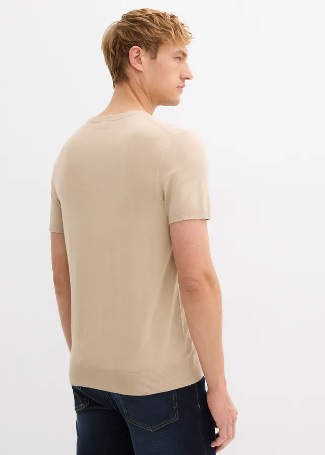 T-shirt en maille, Couleur: sable