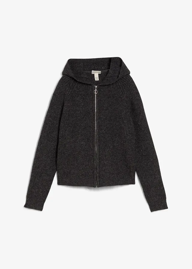 Gilet en maille à capuche