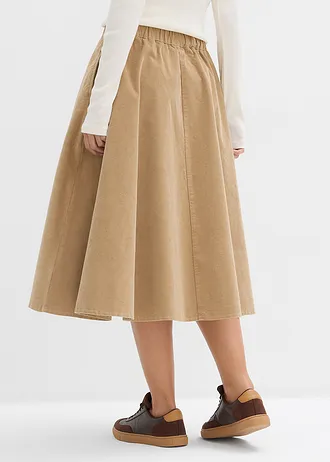 Manšestrová sukně ze směsi s bavlnou • světlá khaki • bonprix obchod