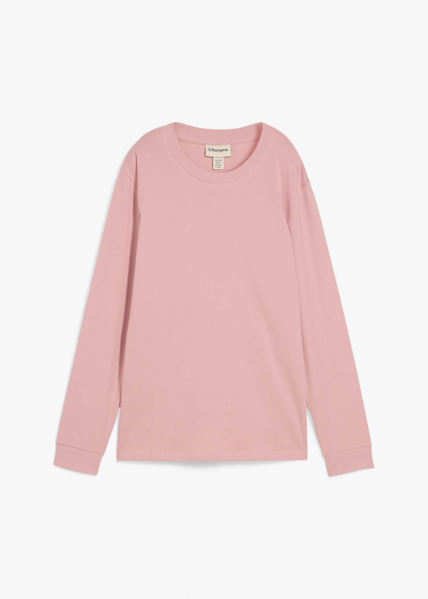 Tričko s dlouhým rukávem, z čisté organické bavlny • popelavě růžová • bonprix obchod