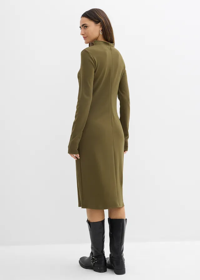 Robe en jersey milano à col montant • olive • product-page.page-title-suffix