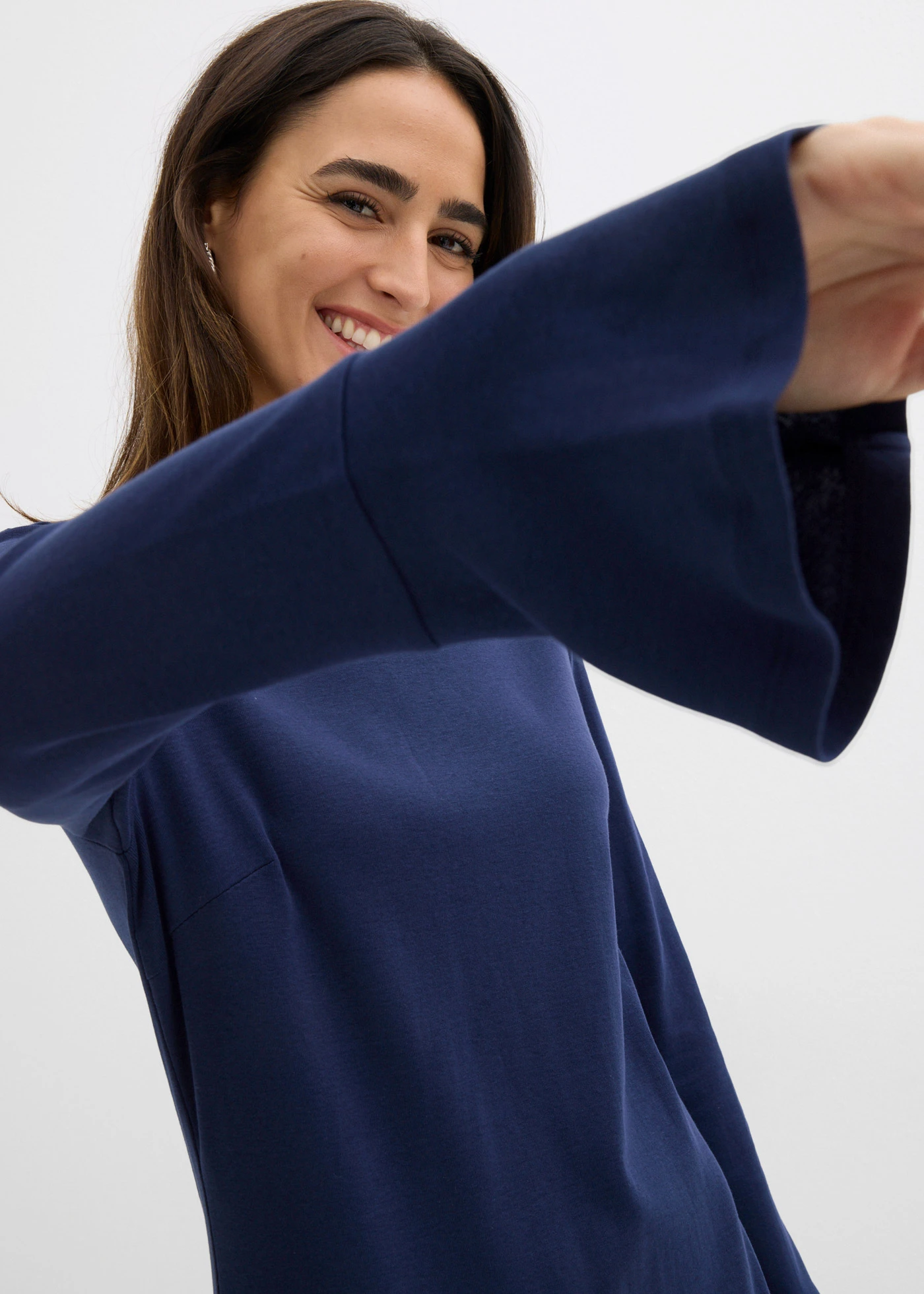 Úpletové šaty z čisté bavlny • tmavě modrá • bonprix obchod