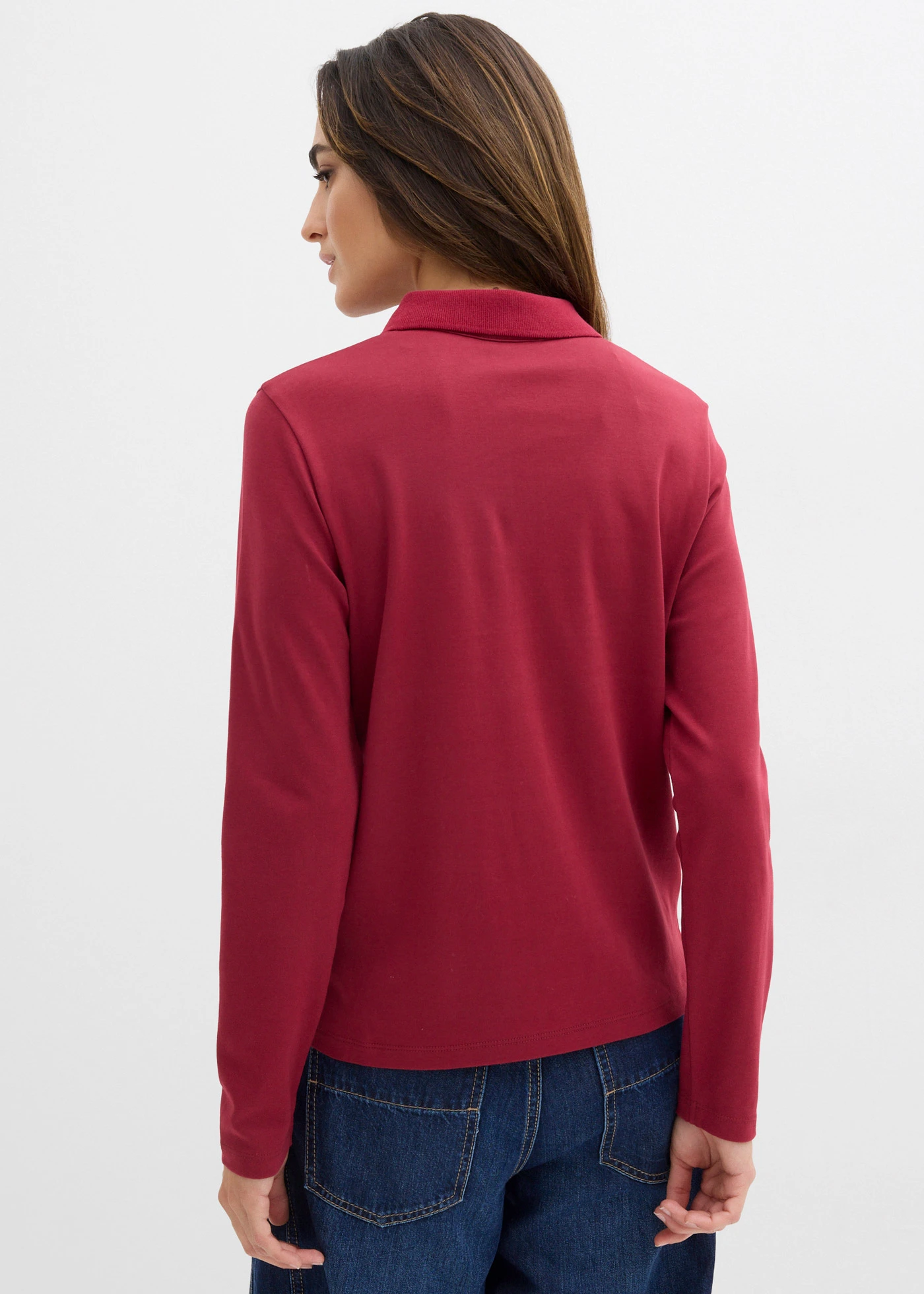 Triko polo z těžké organické bavlny • švestkově červená • bonprix obchod