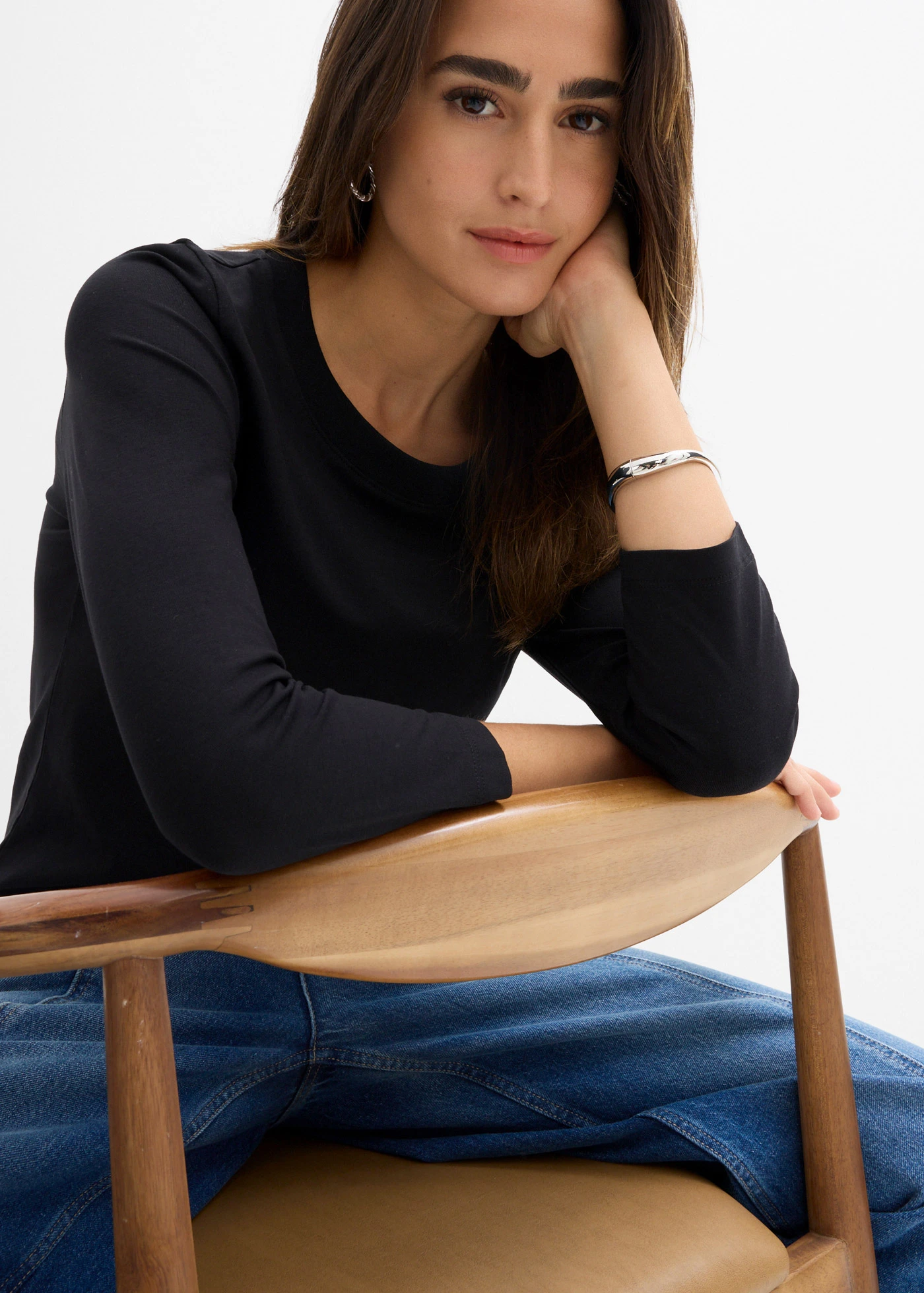 Tričko s 3/4 rukávem, s čistou organickou bavlnou • černá • bonprix obchod