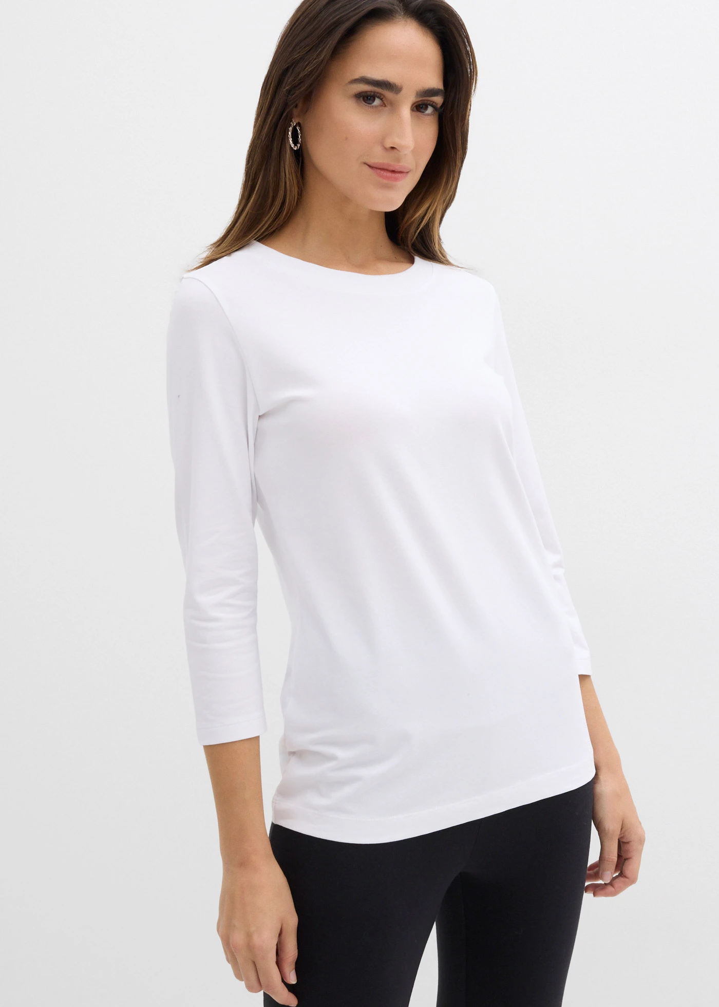 Tričko s 3/4 rukávem, s čistou organickou bavlnou • bílá • bonprix obchod