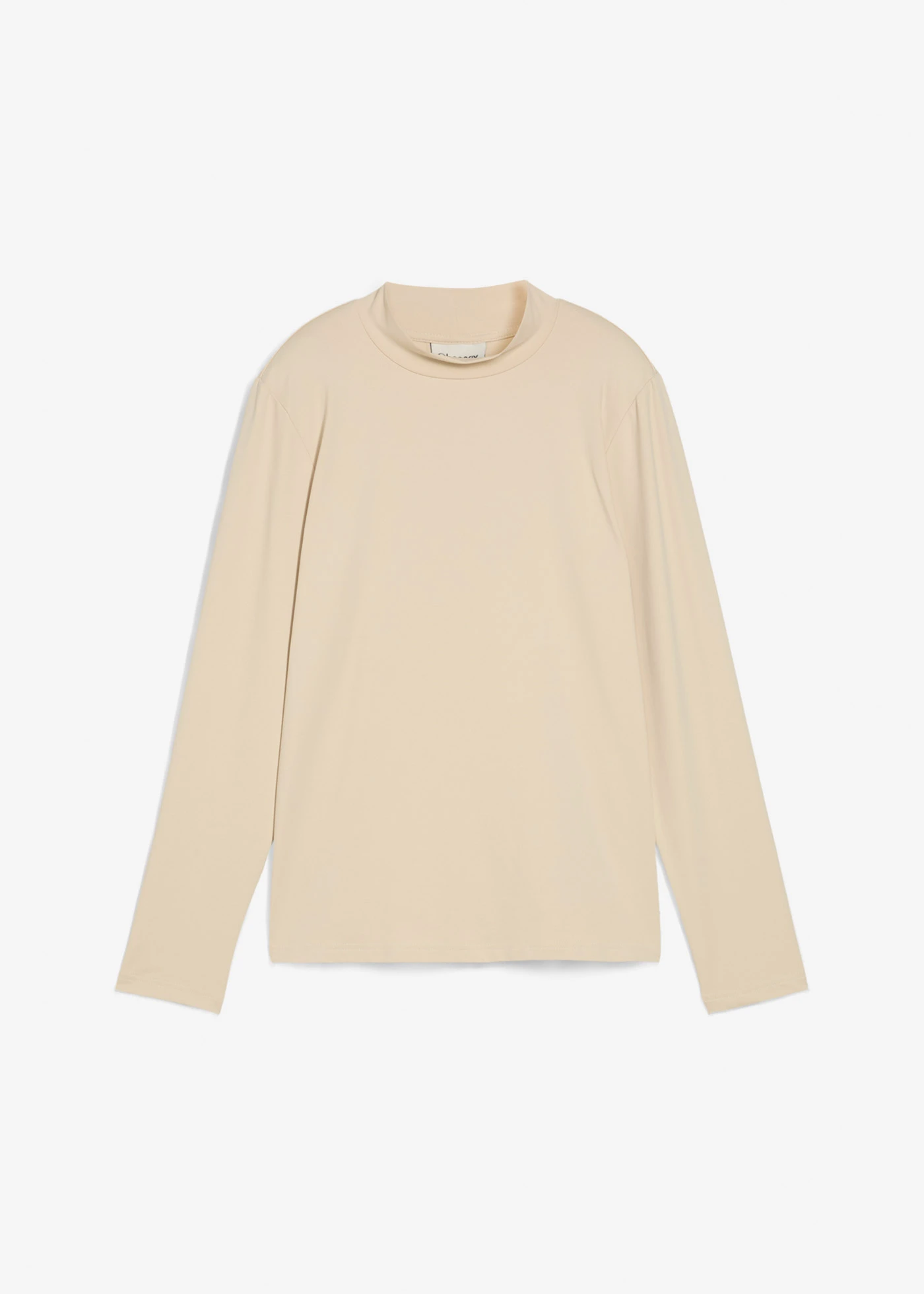 Longsleeve met opstaande kraag en gerecycled polyamide • lichtsand • bonprix online shop