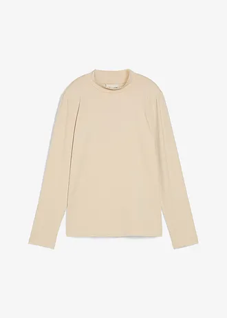 Longsleeve met opstaande kraag, Kleur: lichtsand