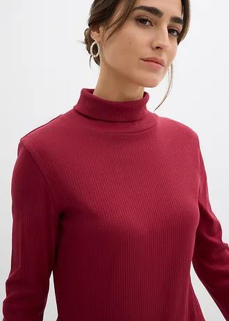 Triko s rolákem, z čisté bavlny • švestkově červená • bonprix obchod