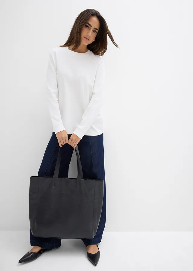 T-shirt manches longues 100% coton, Couleur: écru