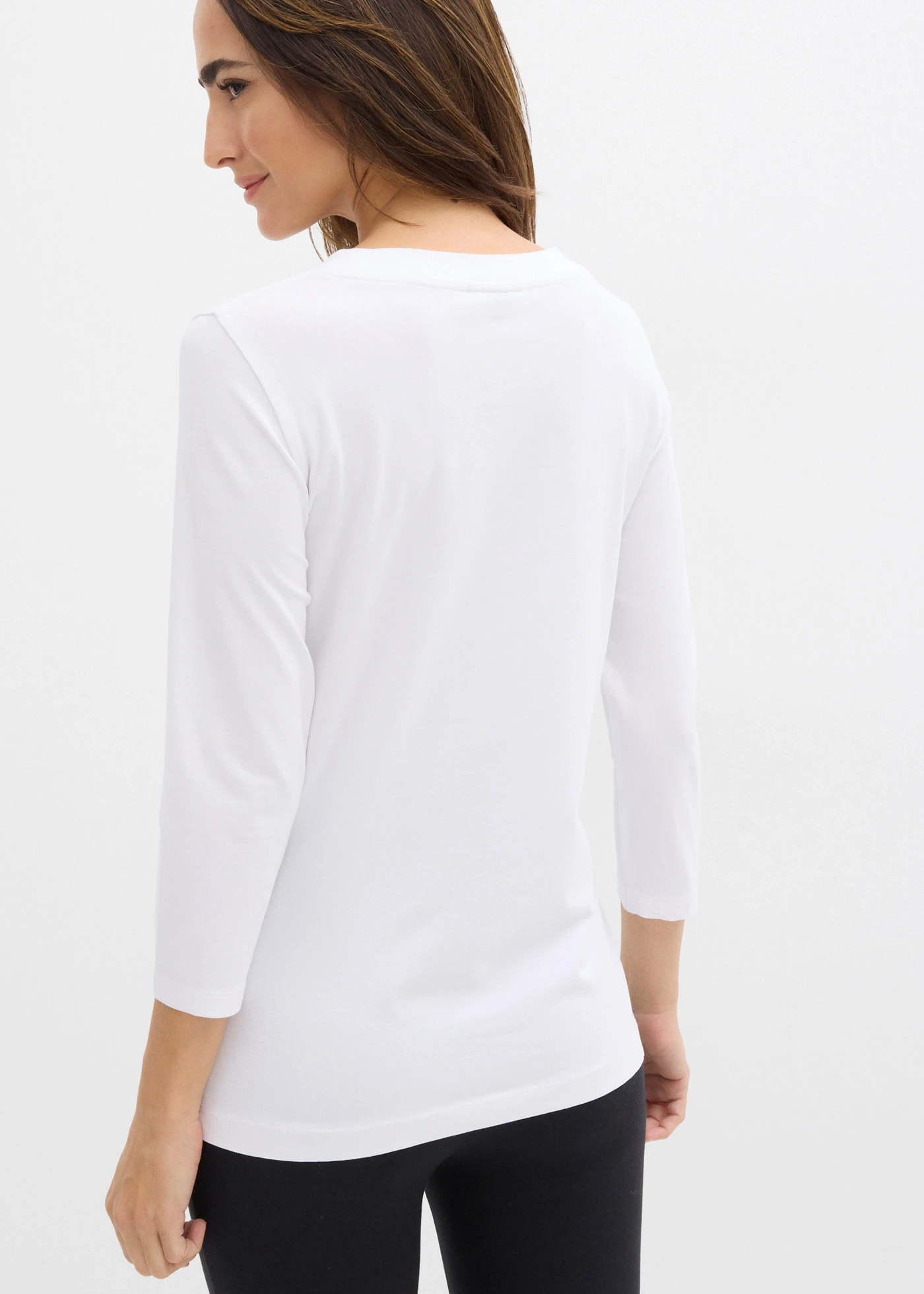 Tričko s 3/4 rukávem, s čistou organickou bavlnou • bílá • bonprix obchod