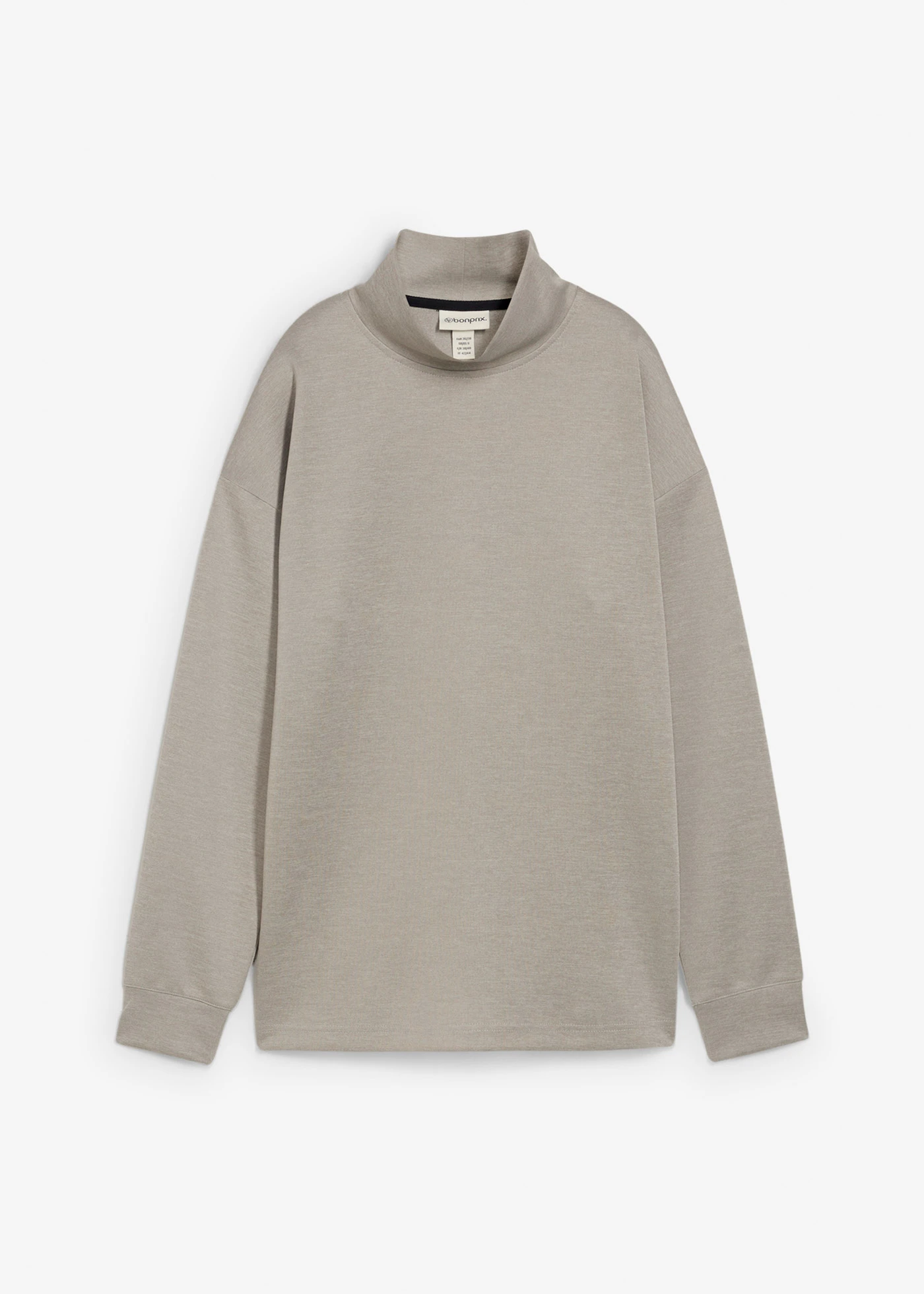 Mikina se stojáčkem, z materiálu scuba • světle šedý melír • bonprix obchod